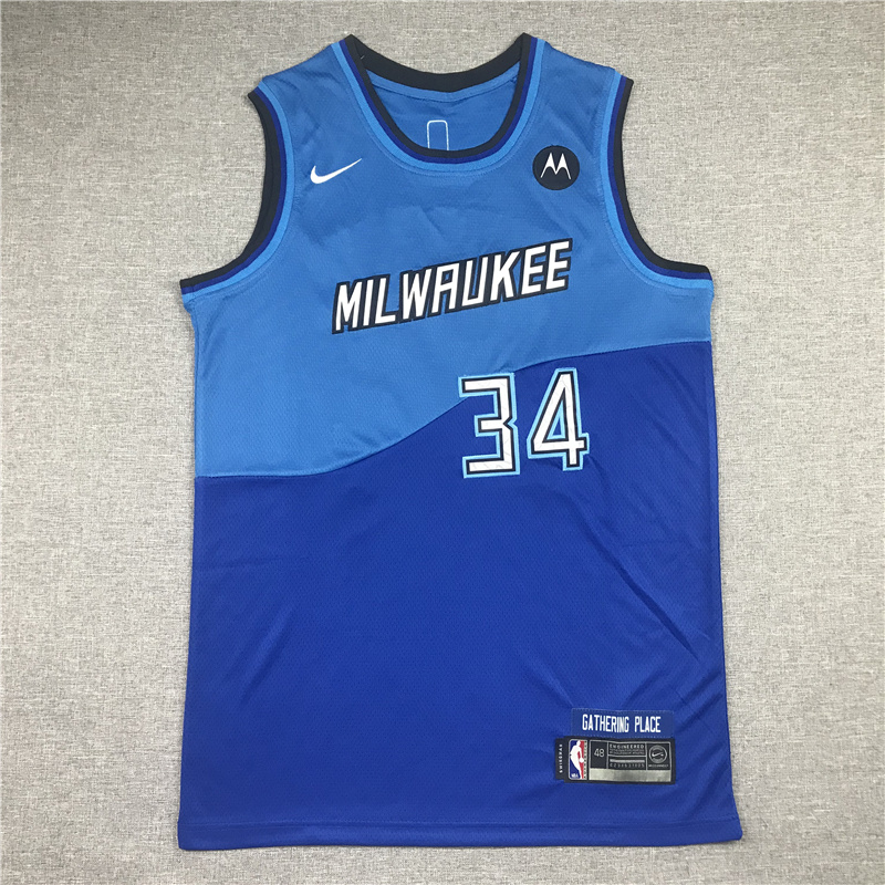 Men Milwaukee Bucks #34 Giannis Antetokounmpo Blue Nike 2025 NBA Jersey->milwaukee bucks->NBA Jersey